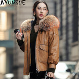 Real Leather Women Jacket Sheepskin Coat
