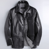 Men Real Leather Jacket Genuine Cow Leather
