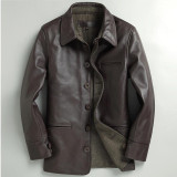 Men Real Leather Jacket Genuine Cow Leather