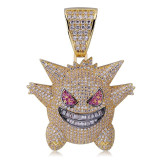 Personalized Gengar Pendant Necklace Men With Tennis Chain Hip Hop/Punk Gold Silver Color Charms Chain Jewelry Gifts