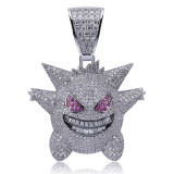 Personalized Gengar Pendant Necklace Men With Tennis Chain Hip Hop/Punk Gold Silver Color Charms Chain Jewelry Gifts