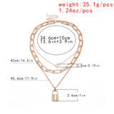 Multi Layer Lover Lock Pendant Choker Necklace Steampunk Padlock Heart Chain Necklace Collier Best Couple Jewelry Gift