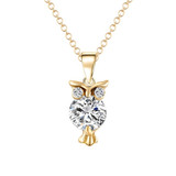 Zircon Pendants Owl Necklace For Women Crystal Heart Gold Sliver Color Long Necklaces Fashion Jewelry Christmas Gift