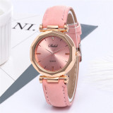 Women's Leather Casual Watch Luxury Analog Quartz Crystal Wristwatch Fashion