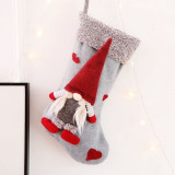 Christmas Stockings Holders With 3D Gnome Doll Xmas Tree Hanging Pendant Fireplace Ornaments Holiday Decorations