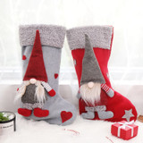 Christmas Stockings Holders With 3D Gnome Doll Xmas Tree Hanging Pendant Fireplace Ornaments Holiday Decorations