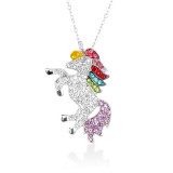 Cute Unicorn Necklace Fashion Cartoon Horse Jewelry Accessories For Girls Children Kids Women Party Animal Pendant Bracelet Set