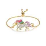 Cute Unicorn Necklace Fashion Cartoon Horse Jewelry Accessories For Girls Children Kids Women Party Animal Pendant Bracelet Set
