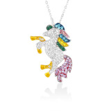 Cute Unicorn Necklace Fashion Cartoon Horse Jewelry Accessories For Girls Children Kids Women Party Animal Pendant Bracelet Set