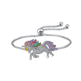 Cute Unicorn Necklace Fashion Cartoon Horse Jewelry Accessories For Girls Children Kids Women Party Animal Pendant Bracelet Set