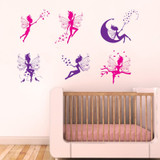 Six Little fairy wall stickers for kids girls room home decor art mural decals decorations
