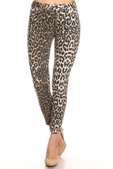 HIGH RISE LEOPARD PRINT PANTS