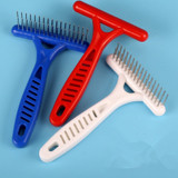 Grooming Rake Double Row Teeth Course  Plastic