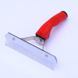Grooming Rake 7" w/Medium Spaced Teeth and Ergo Handle for Pets
