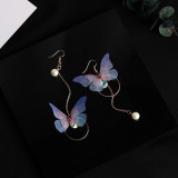 Sweet Fairy Butterfly Wings Earrings Long section Forest Earrings Elf Lady Earrings No ears Ear clips
