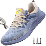 Men's Steel Toe Cap Boots Light Labor Insurance Shoes Anti-smashing Puncture Proof Safety Work Shoes Breathable Outdoor Sneakers