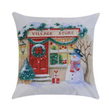 45x45cm Pillow Covers Santa Snowman Rustic Pillow Case Cover Christmas Decoration for Home Square Linen Decorative Pillowcase