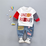 Cotton autumn clothing set casual cartoon striped kid suit children set baby clothing boys clothing girl clothing baby clothes