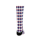 Red White Blue Houndstooth Trouser Socks