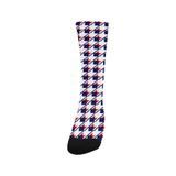 Red White Blue Houndstooth Trouser Socks