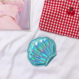 Shell Shape Makeup Mirror Mermaid 2X Magnifying Mirror Portable Makeup Vanity Foldable Laser Pocket Mirror Cosmetic Hand Compact Mirror