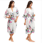 Silk Kimono Bathrobe Women Satin Robe Night Grow Wardrobe