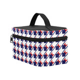 Red White Blue Houndstooth Cosmetic Bag/Large (Model 1658)