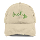 Lucky Distressed Dad Hat