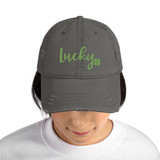 Lucky Distressed Dad Hat