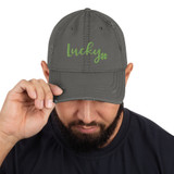 Lucky Distressed Dad Hat