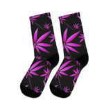 Pink Cannabis Leaf Socks