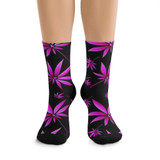 Pink Cannabis Leaf Socks