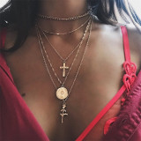 Vintage Carved Coin Necklace For Women