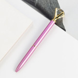22 Color Big Diamond Crystal Pen Gem Ballpoint pens ring wedding Metal BallPen Kawaii Magical Pen Fashion School Office Supplies