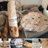 Super Soft Warm Flannel Burrito Blankets 280Gsm Round Shape Airplane Travel Throw Coral Fleece Tortilla Nap Wrap Blankets