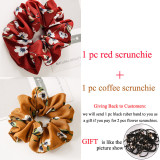 2019 Fashion Hair Accessories Women Scrunchie Ponytail Holder Flower Scrunchies Pack Hair Ties Elastics Hair Bands for Girls