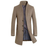 British Style Men Woolen Coats Trench Outerwear Winter Slim Fit Fashion Long Jacket Windbreaker Warm Overcoat Men Clothes 2018