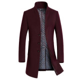 British Style Men Woolen Coats Trench Outerwear Winter Slim Fit Fashion Long Jacket Windbreaker Warm Overcoat Men Clothes 2018