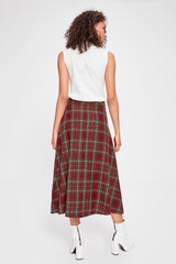 Miss Zut Burgundy Plaid Skirt