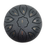 6 inch Steel Tongue Drum 11 Tune Notes Percussion Musical Instrument Hand Pan Tank Drum with Bag Drumsticks Sticker for Beginner