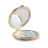 1pc Mini Retro Makeup Mirror Makeup Compact Pocket Flower Mirror