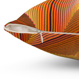 Orange 3D Triangles Square Pillow Case