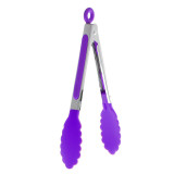 Silicone Kitchen Cooking Salad Serving BBQ Tongs Stainless Steel Handle Utensil random color Drop shipping Silicone Kitchen Cooking Salad Serving BBQ Tongs Stainless Steel Handle Utensil random color Drop shipping