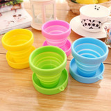 1pc Portable Silicone Folding Water Cup Candy Color Silicone Traveling Foldable Cups For Travel Outdoor Camping Drinkware