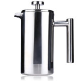 1000ml Stainless Steel French Cafetiere Permanent Coffee Filter Basket Espresso Tea Maker Double Wall Percolator Tool Coffee Pot