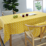 GIANTEX Yellow Chessboard Decorative Table Cloth Cotton Linen Tablecloth Dining Table Cover For Kitchen Home Decor U1100