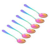 6Pcs/set Rainbow Tableware Stainless Steel cutlery set Knife Fork Scoops Dinnerware Set Dinner Set Kitchen Accessories