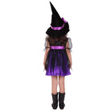 Kids Girls Halloween Costumes Witch Dress With Hat