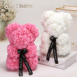 Rose Teddy Bear - 10 Inches Flower Teddy Bear (WITH BOX)