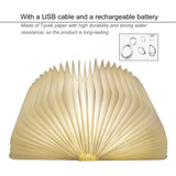 Innovative USB Rechargeable LED Foldable Wooden Book Shape Desk Lamp